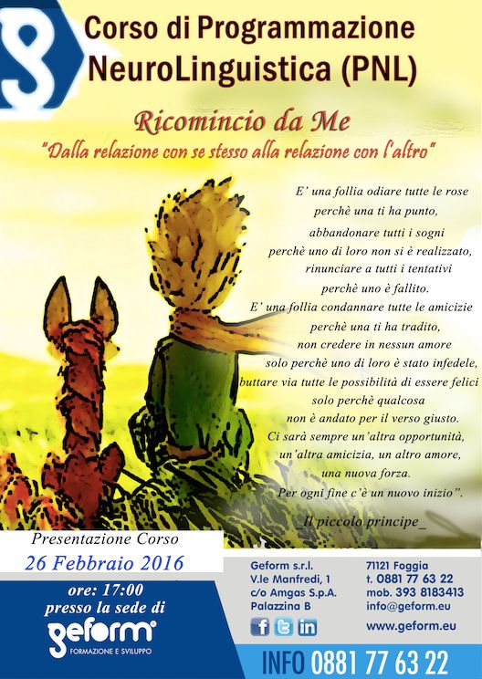 A Foggia il corso di programmazione neurolinguistica della Geform