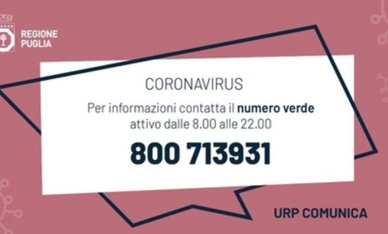 Coronavirus-puglia-numero-verde