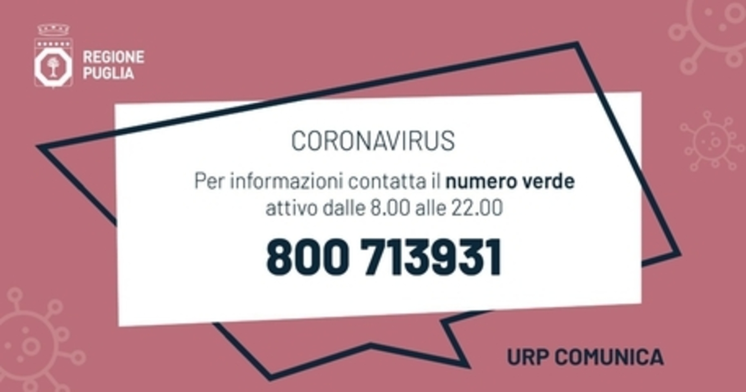 Coronavirus-puglia-numero-verde