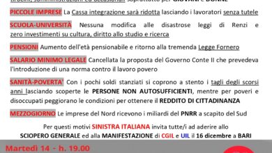 Photo of Sinistra Italiana al fianco di CGIL e UIL per spiegare le Ragioni dello Sciopero Generale contro il Governo Draghi