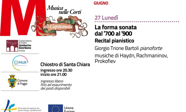 Photo of Nuovi appuntamenti di “Musica nelle Corti di Capitanata” con un omaggio a Umberto Giordano