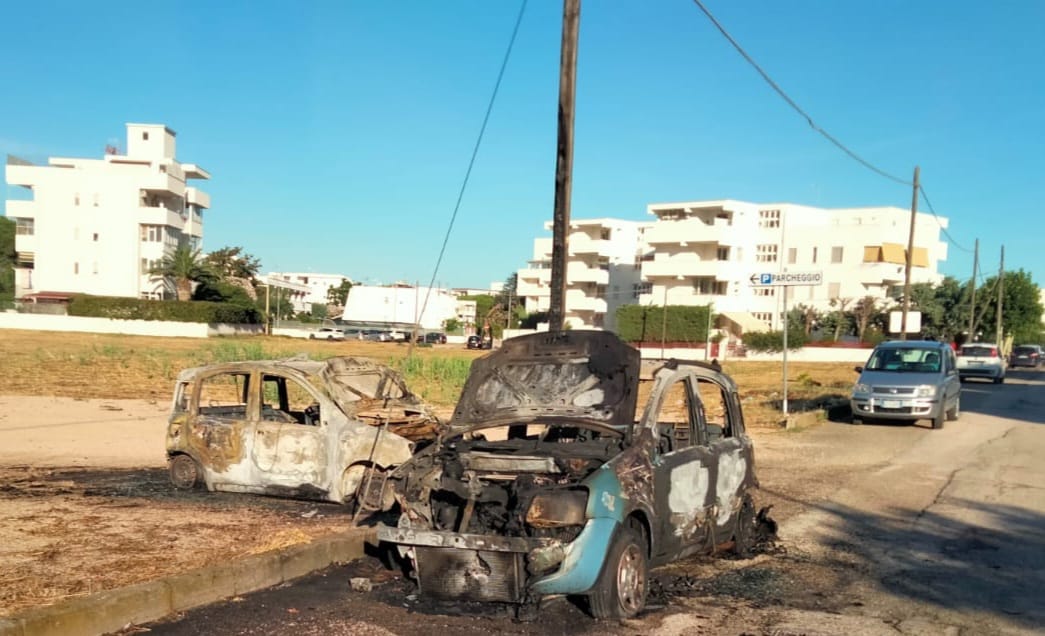 Due auto a fuoco a Marina di Lesina - Foggia Reporter