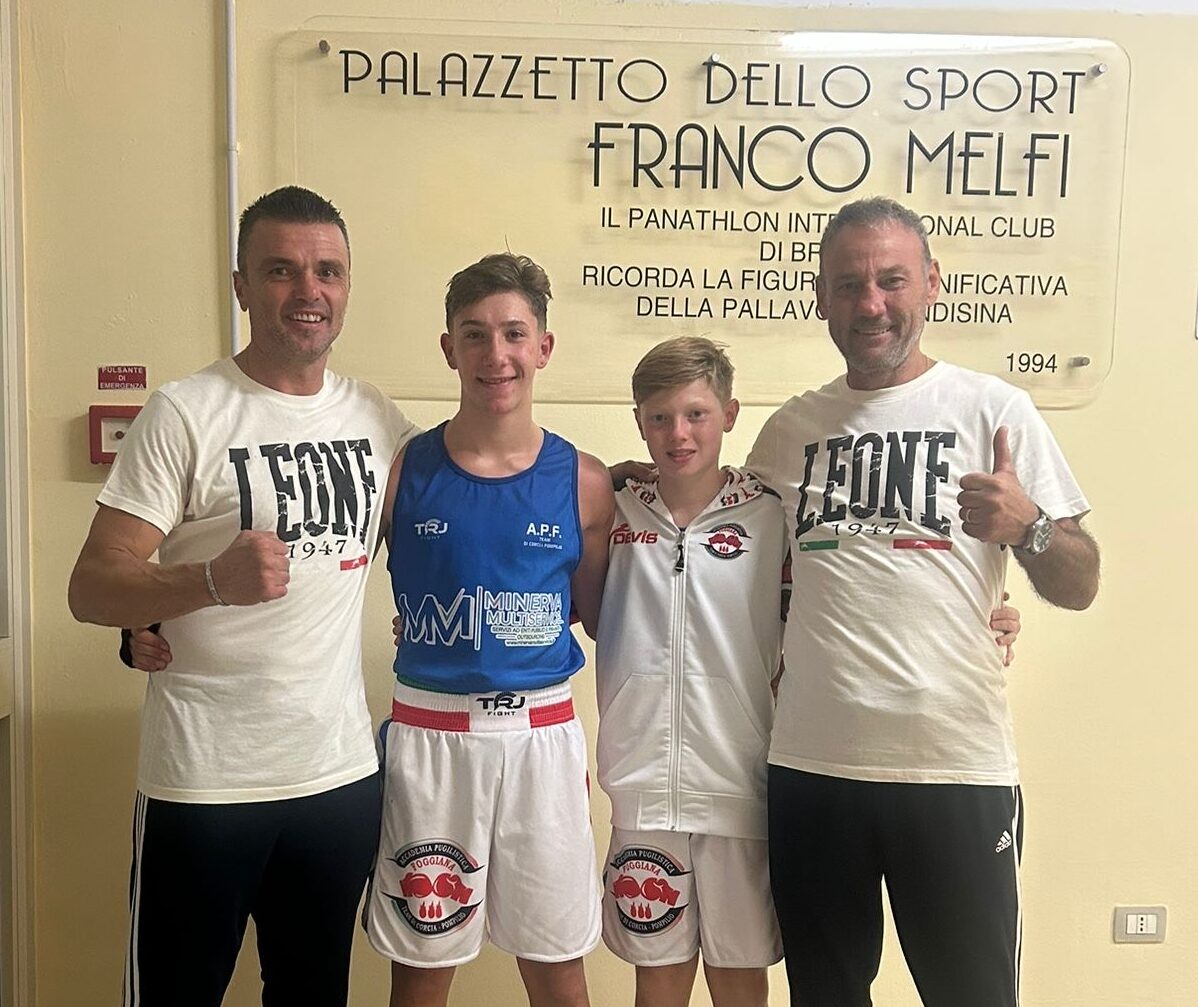 I maestri Di Corcia e Pompilio con i campioni regionali Di Corcia e Francavilla